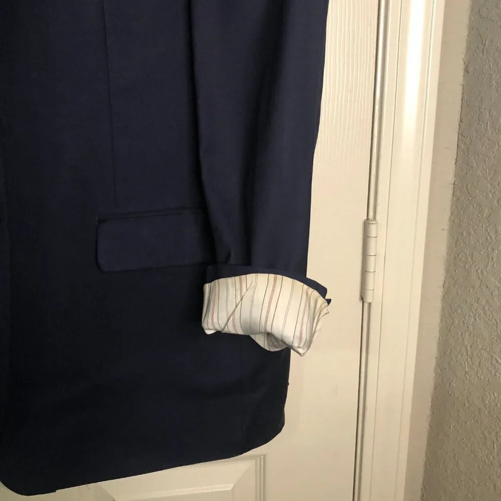 Ralph Lauren for Dillards Men's Navy Blue Suit Blazer 2‎ Buttons 48R